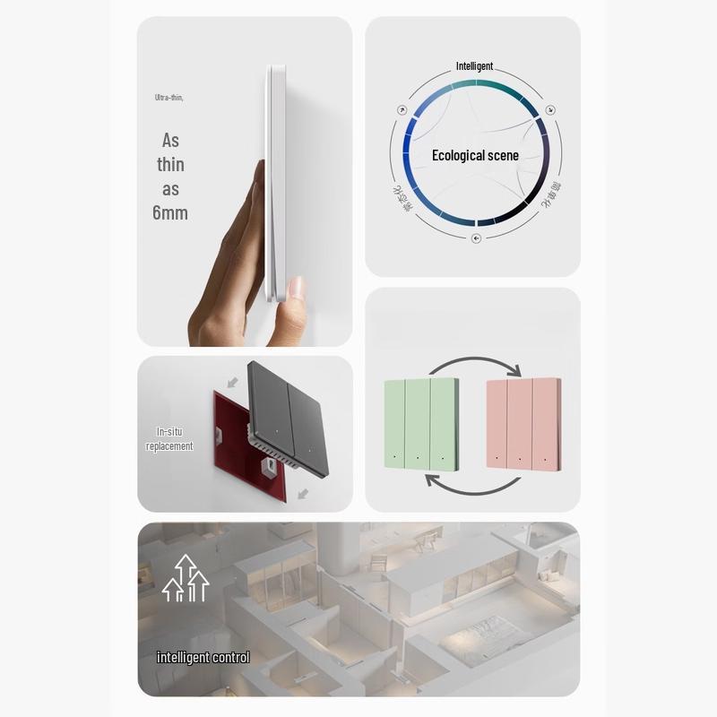 OLOEY Смарт-выключатель света со сверхтонкой сенсорной панелью