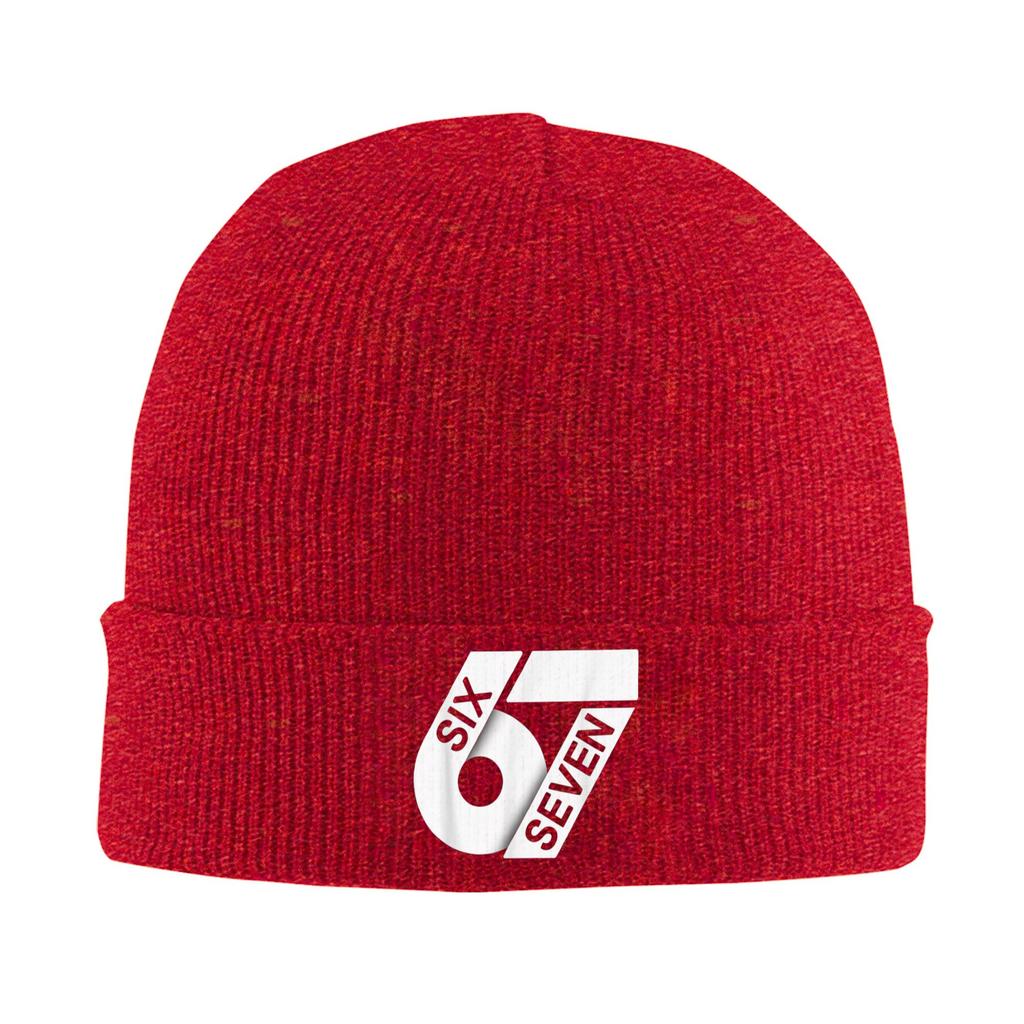 Fun Six Seven 6 7 Meme Design Knit Hat Beanie Hats Gym Warm Soft Men Women Bonnet Hats Autumn Winter Design Casual Caps Gift