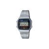 Casio Часы с кварцевым механизмом, стальным ремешком, унисекс, черный циферблат, A168WA-1W(Watch5--)