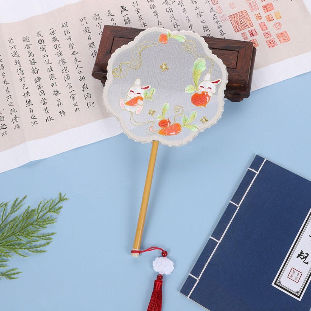 Вышитый круглый веер классический ручной веер аксессуары для вечеринок и танцев шелковый веер для женщин