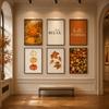 Terracotta Fall Pumpkin Canvas Gallery Wall Prints Autumn Maple Leaf Wheat Wall Art Farmhouse Thanksgiving Home Decor Gift