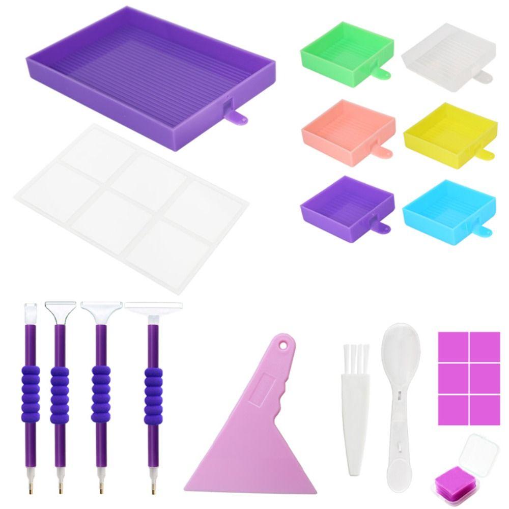 Large Capacity Diamond Painting Tray Kits Beading Plates Diamond Painting Pen Cross Stitch Tools