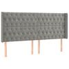 Headboard with Wingback in Light Grey 183 x 16 x 118 128 cm Velvet