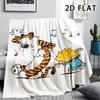 1Pc Calvin and Hobbes Print Flannel Blanket, High quality Comfortable for All Seasons, Home Decor, Warmth and Comfort, Perfect for Christmas Gifts