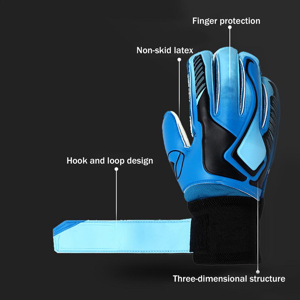 Goalkeeper Gloves Youth Latex Football Gloves Anti-slip Wear-resistant Full Finger Palms Protection Glove Goalie For Football