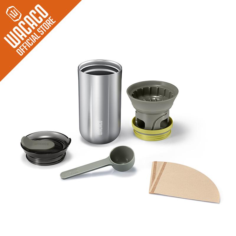 Кофейник WACACO Cuppamoka, портативная капельная кофеварка с 10-конусным бумажным фильтром, кофе из нержавеющей стали
