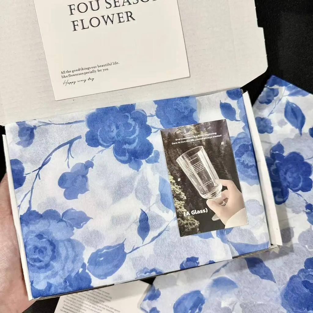 10/1000 листов Рождественский фонарь и узор из роз Тишью бумага Упаковка для подарков Полупрозрачная для рождественской вечеринки по случаю дня рождения Декор