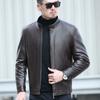 Autumn and Winter New Style Sheepskin Genuine Leather Men's Fur All-in-one Thickened Leather Jacket Middle-aged Versatile Casual Jacket Men's Clothing