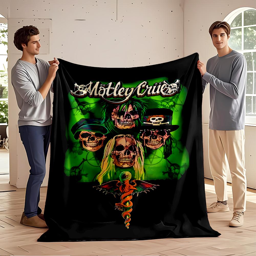 Motley Crue Skull Art Blanket Design Flannel blanket for bedroom, living room, sofa, and nap sofas