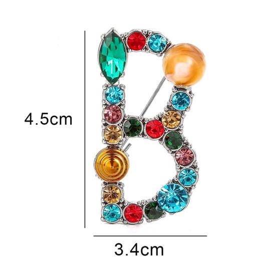 Брошь Изысканная красивая красочная брошь с буквой на булавке для банкета