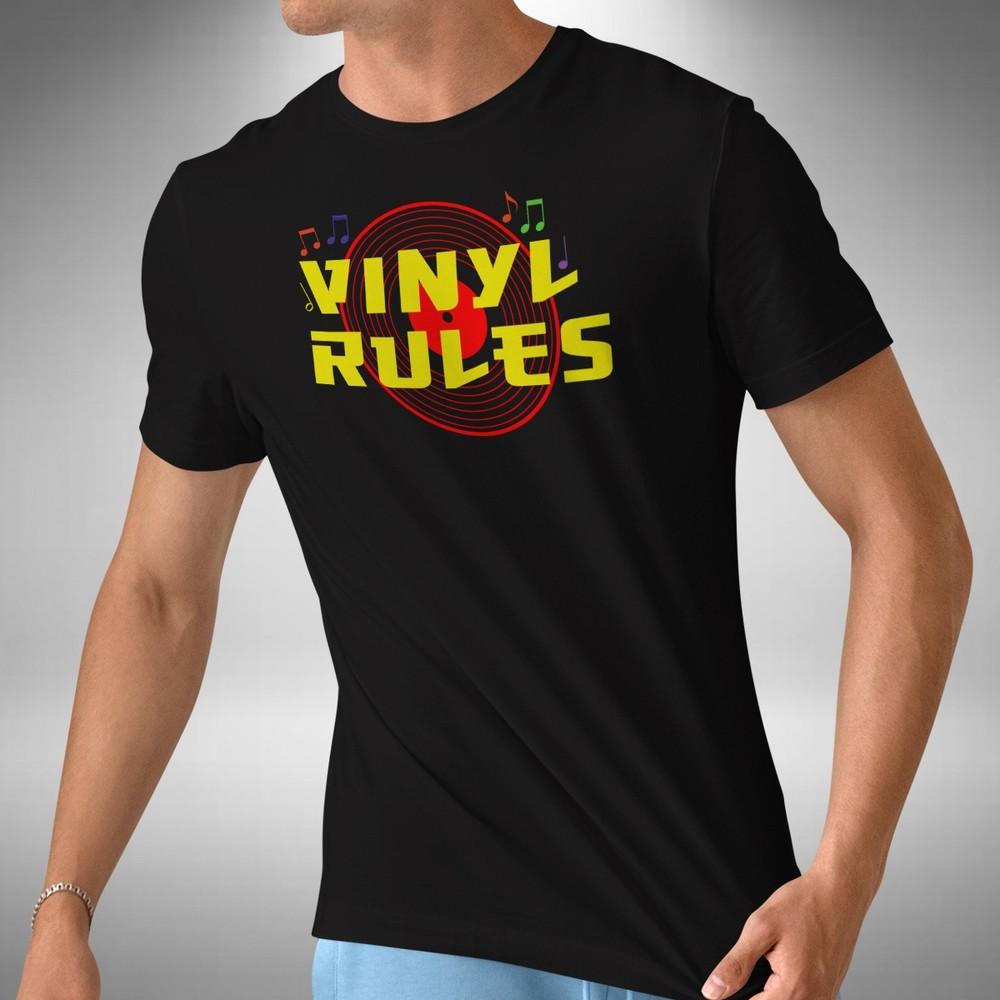 Vinyl Rules T-Shirt Classics House Dance Music Lover Record Small to 5XL