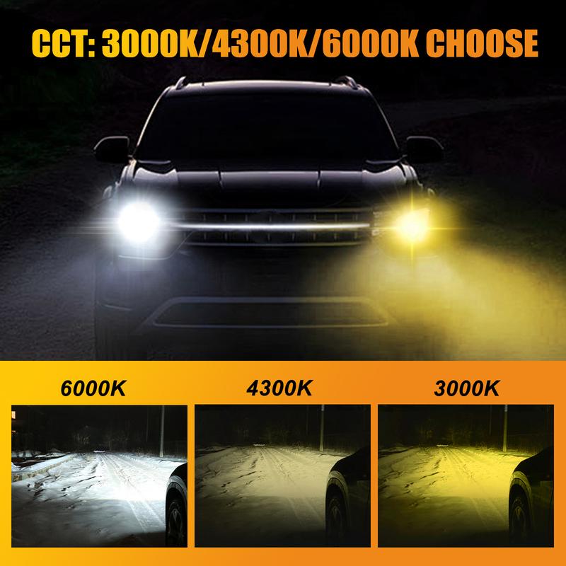 IVOTOW 2 Pack H1 LED Bulbs Canbus Error-Free Mini Fanless Car Headlight Replacement 12V/24V CSP 3000K Yellow/4300K Warm White/60