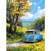 5d DIY Diamond Painting Cross Stitch Blue Bus Scenery Diamond Embroidery Mosaic Full Round Drill Home Decor