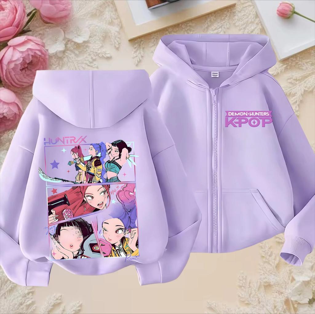 Hoodies Sweatshirts Girls Kids Girls Sweatshirt Zip Purple Hoodie Casual Top Hoodie Kids Clothing