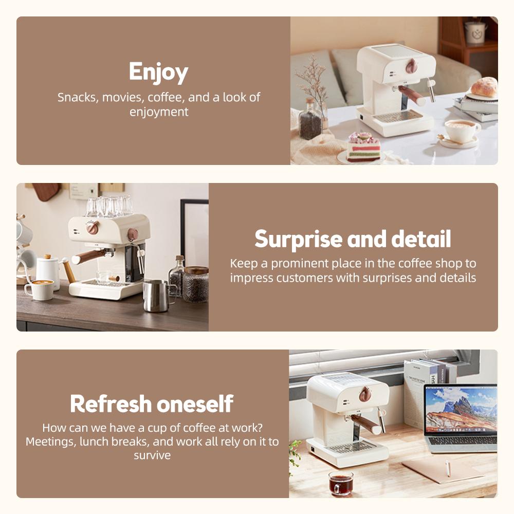 Эспрессо-машины для дома, эспрессо-машина из нержавеющей стали, 20 бар, с паровой трубкой для вспенивания молока, 0,8 л