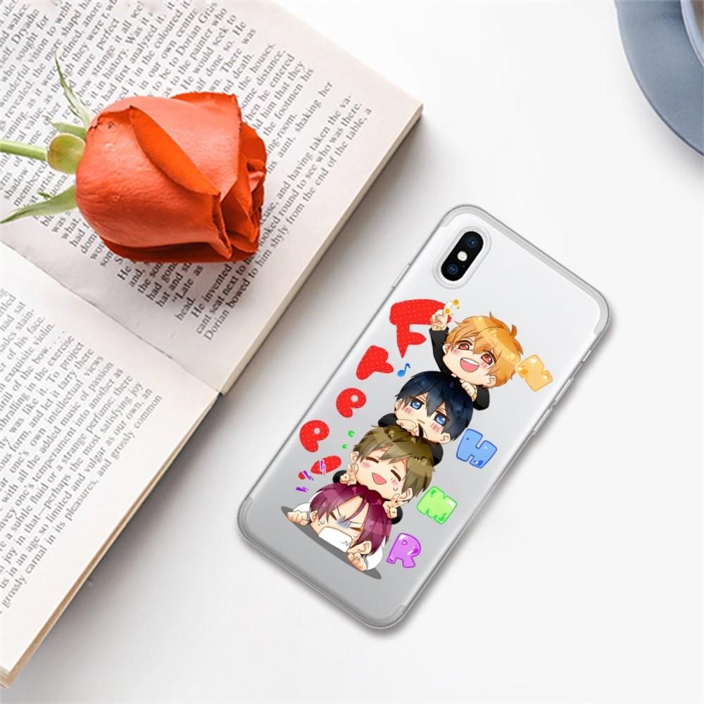 Бесплатный аниме чехол для телефона iPhone 15 14 13 12 11 Pro Max Mini X Xs XR 6 7 8 Plus SE 2020 Прозрачный чехол