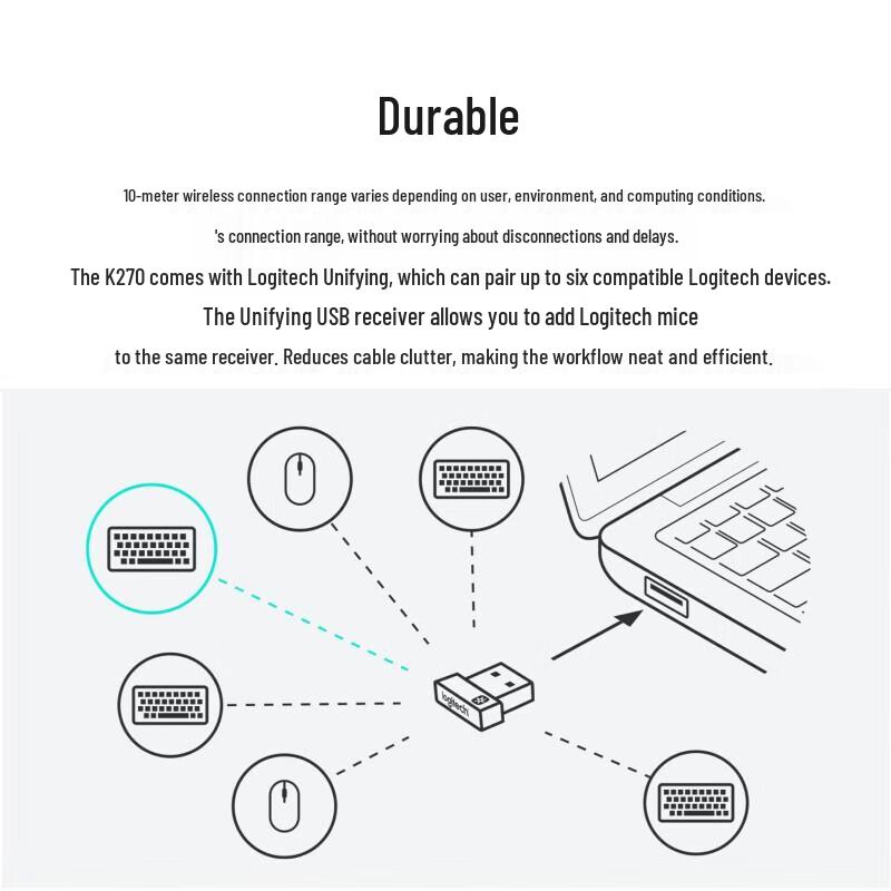 Logitech K270 Wireless Keyboard with Unifying Receiver