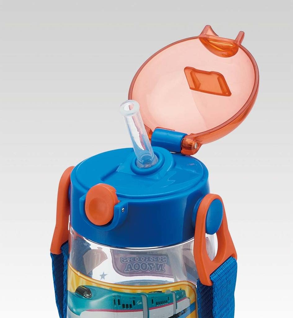 Skater Бутылка для воды с прозрачным Plarail для PDSH5 Детская соломинка, Бутылка, 20, 480 мл, Для мальчиков,