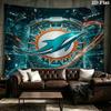 Custom Name Miami Dolphins Printed Tapestry – Wall Hanging for Bedrooms, Dorms, and Home Decor