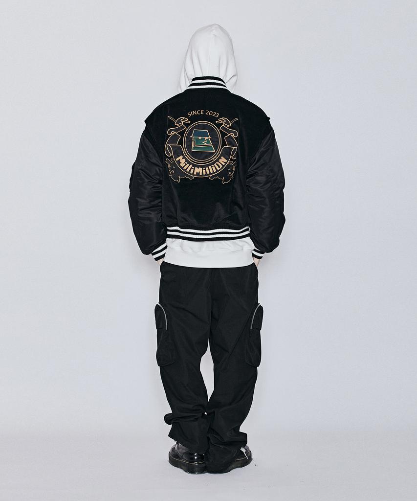 Millimillion Mudstone Velvet Ma-1 Jacket J08- Black