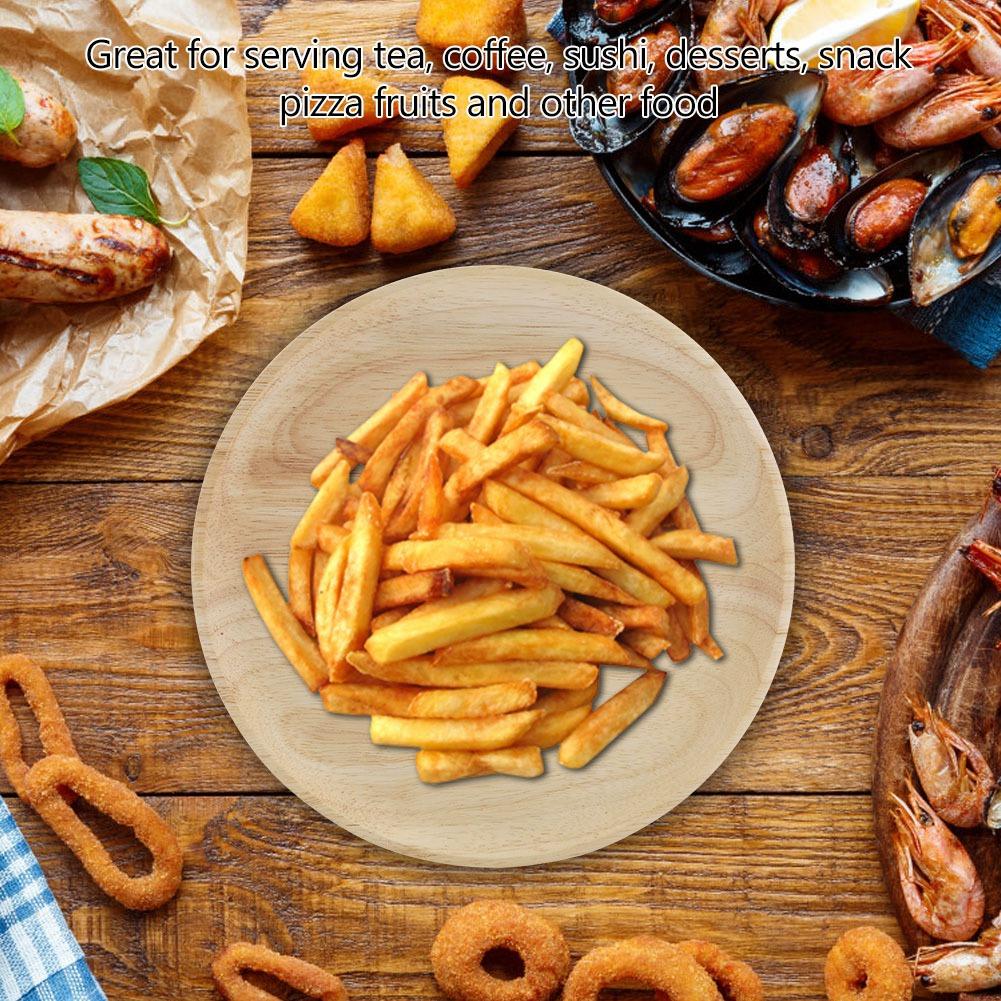 Элегантный круглый деревянный поднос для чая, суши, закусок, фруктов, сервировочная тарелка, блюдо для домашнего ресторана 12,5 см