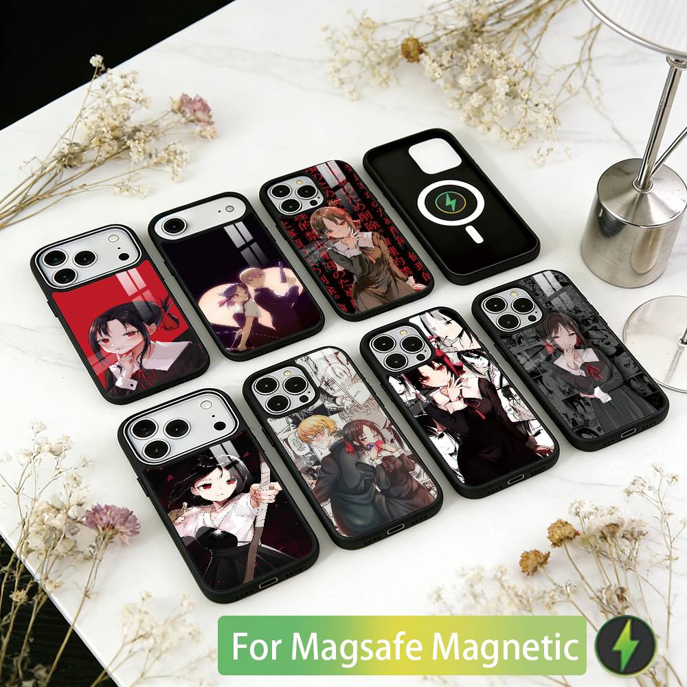 Чехол для телефона Kaguya sama Love is War для iPhone17,16,15,14,13,12,11 Plus,Pro Магнитный с беспроводной зарядкой Magsafe
