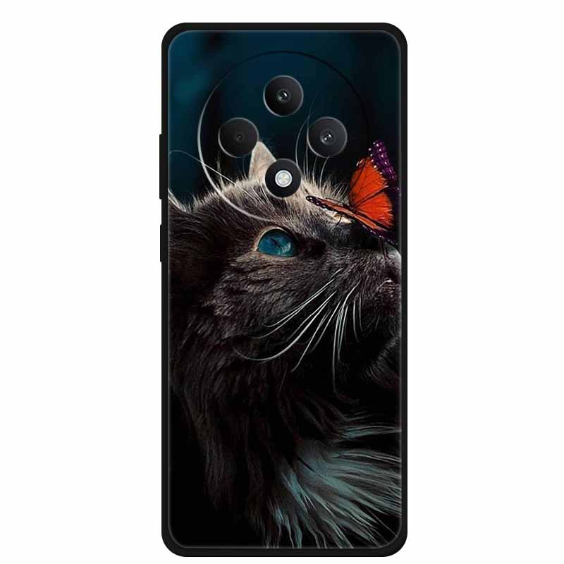 For Oppo Reno12 F 5G Case 12 F 4G Lovely Soft Silicone TPU Painted Cat Phone Cover For Oppo Reno12 FS Back Cases Fundas Bumper