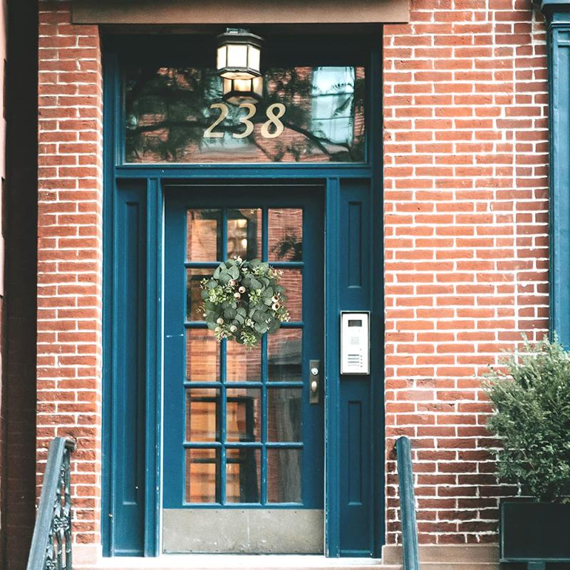 Искусственные листья эвкалипта, венок, имитация гирлянды с ягодами для свадебной вечеринки, входная дверь