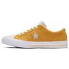 One Star Yellow White Color Block Slip Resistant Lightweight Low Top Skate Shoes Unisex Sneakers 161548C