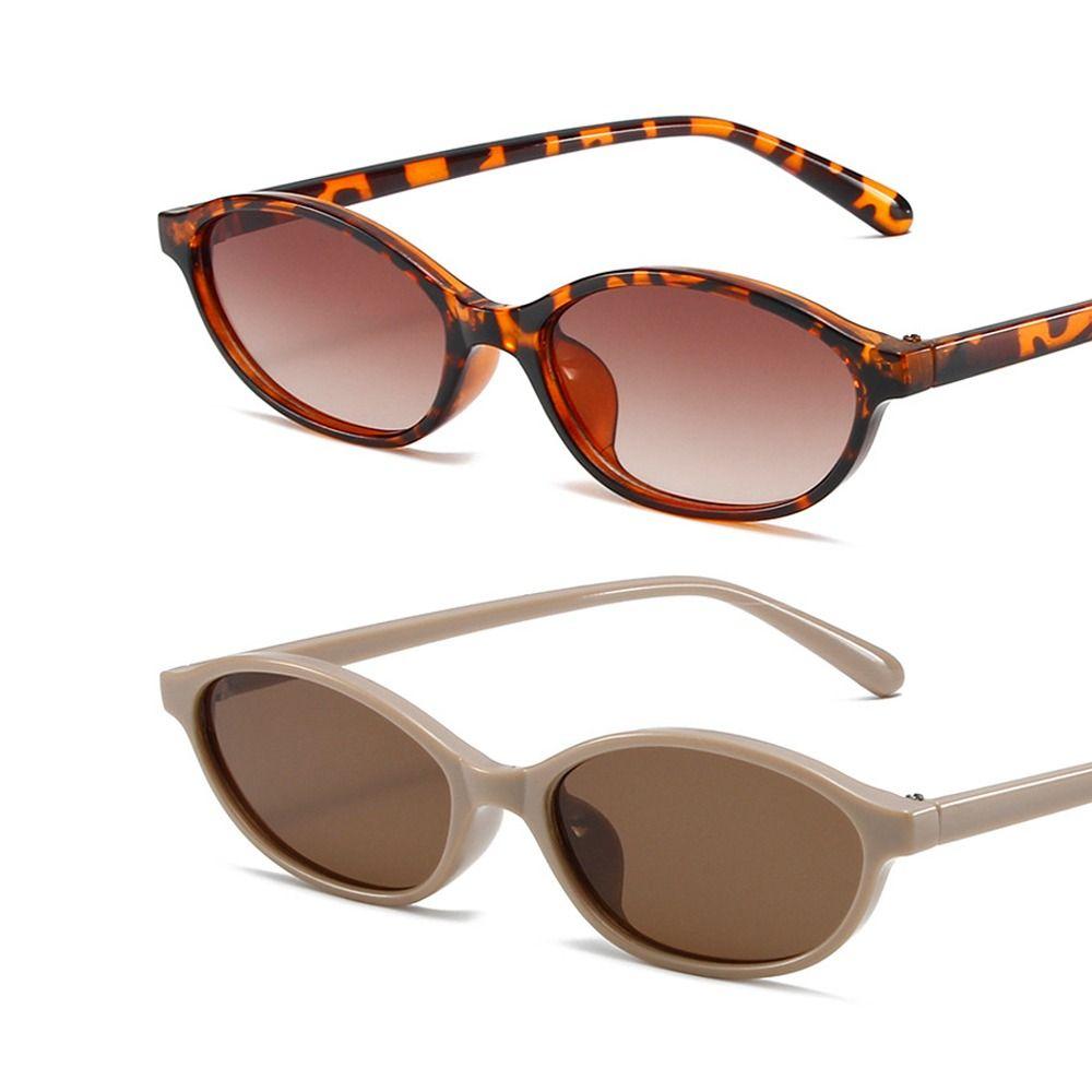 Black Shades Outdoor Sunglasses Oval Frame Travel Goggles British Style Driving Glasses