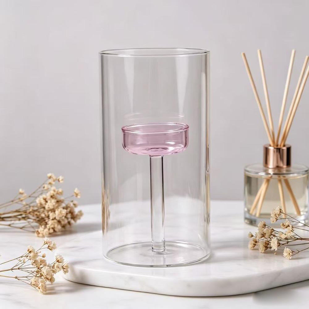 European-style Candlestick Transparent Candle Stand Creative Glass Candle Holder Banquet