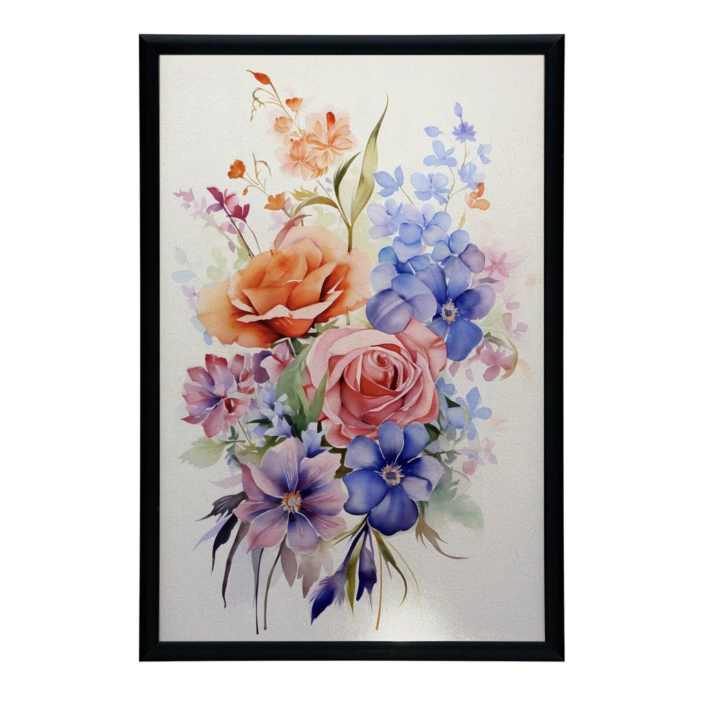 Ethereal Garden Bouquet Ethereal Garden Bouquet, 30X40 Cm, Dark Brown Wooden Frame, 230 Gsm Matte Paper
