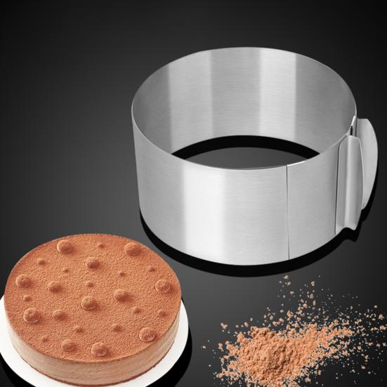 6-12 дюймов Регулируемое кольцо для торта из нержавеющей стали, кольцо для выпечки, форма для торта, многоразовая пищевая форма для выпечки, инструмент для выпечки