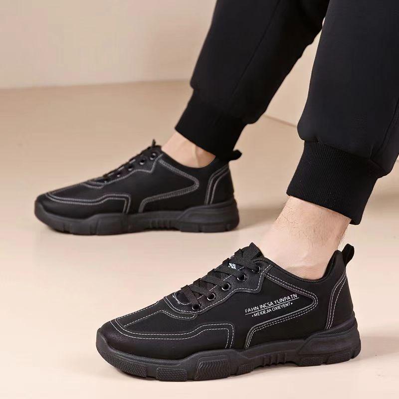 Новая модная повседневная обувь для весны и осени, мужская обувь, износостойкая и нескользящая, спортивная обувь для строительства, водонепроницаемая и легкая свиная кожа