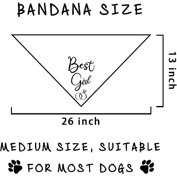 Best Girl Dog Wedding Bandana - Bridal Shower Gift & Engagement Photo Prop for Dog Lovers - Small & Medium Sizes