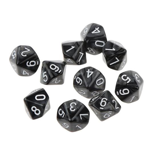10 шт. Многогранные кубики D10 однотонные для ролевой игры TRPG, реквизит для вечеринки, подарок