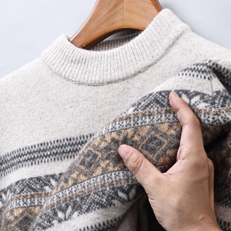 Мужской свитер с круглым вырезом Hengyuanxiang из 100% шерсти