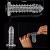Yousheng Silicone Spike Dotted Ribbed Clear Condom Penis Extension Sleeve Adult Sex Toy