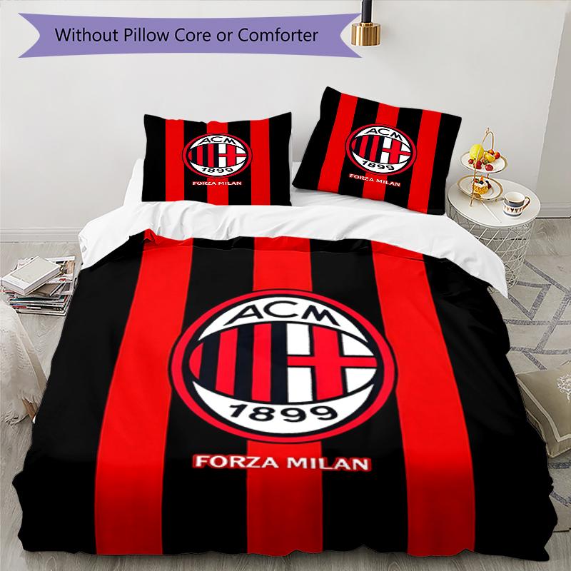 3pcs Football Team (7) Design Cover Set - HD Printed Bedding with 1 Cover and 2 Pillowcases - Perfect for Home and Dorm Decor