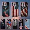 Чехол для телефона Флаг США A-America для iPhone 16,15,14,13,12,11,Mini,Pro,SE,MAX Розовый Матовый Силиконовый Чехол