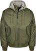 Brandit MA1 Sweat Hooded Winter Jacket olive-grey
