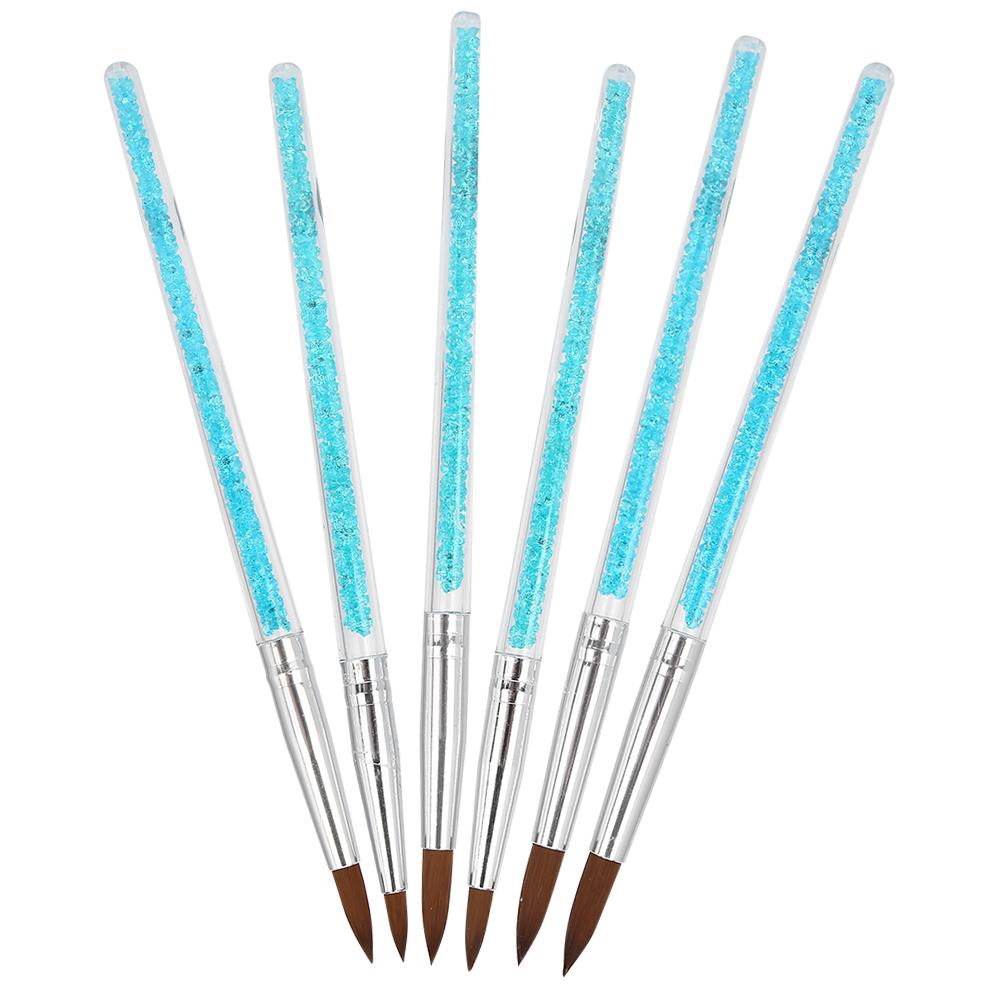 6pcs Nylon Hair Nail Art Brush DIY Flower Pattern Nail Painting Drawing Brush Pen