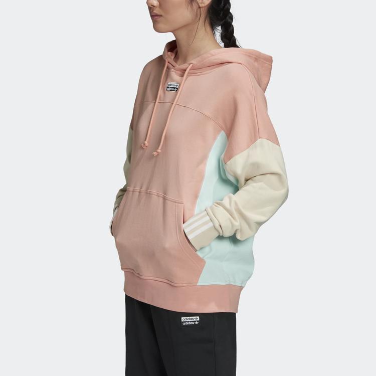 adidas Повседневная спортивная толстовка с капюшоном в стиле колор-блок для женщин, толстовки, светло-розовая GD3076