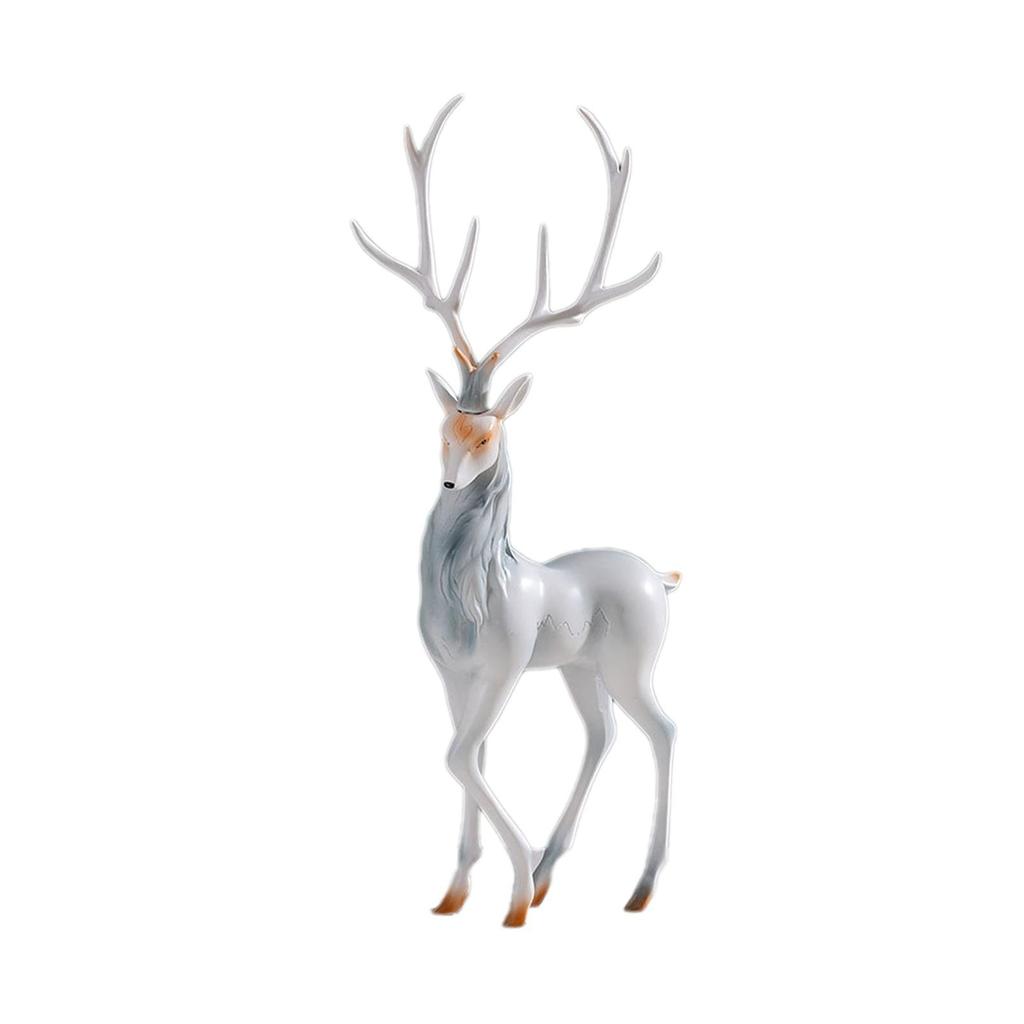 Elk Figurine Collection Resin Tabletop Ornament Animal Sculpture for Cabinet Table Centerpiece Bookshelf Shelf Home Decoration