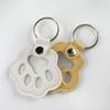 Pet Memorial Keychain Faux Leather Cat Claw Design Pet Hair Storage Pouch Pet Fur Keepsake Keyring for Pet Lovers