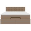 Ottoman Bed with Mattress Cappuccino Brown 140x200 cm Faux Leather