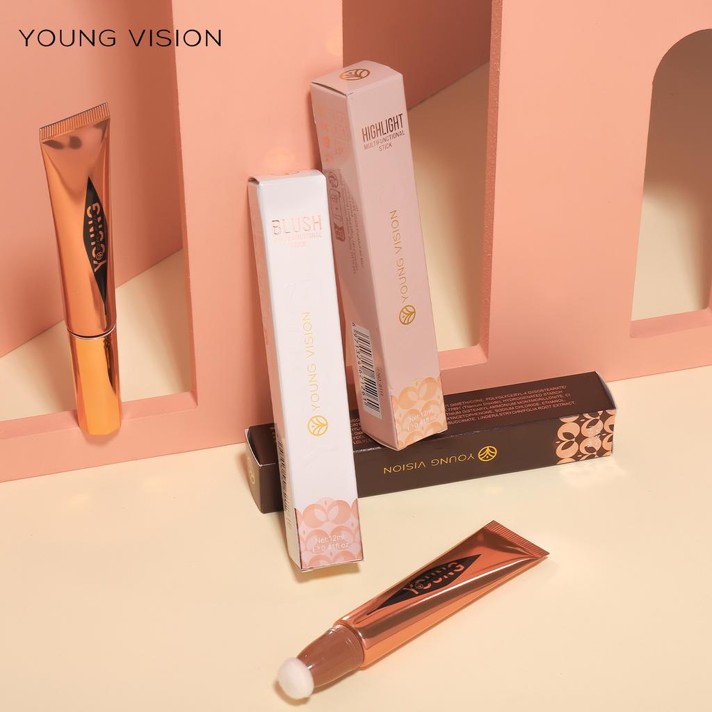 YOUNG VISION Toning Blush Highlight Stick Liquid Blush Hydrates Moisture with Water Resistance