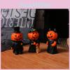 Material Halloween Resin Demon Miniature Figures Decor Set With Broom Pumpkin