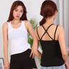 Women's Crisscross Back Cami Tank Top, U-Neck Slim Fit Sleeveless Camisole