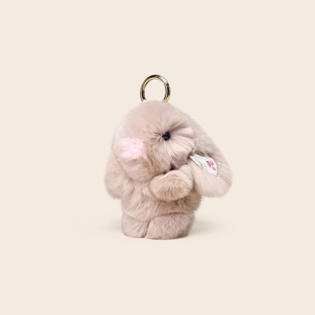 Bunny Plush Keychain With Flower Print For Bag Pendant Decoration Gift Kids